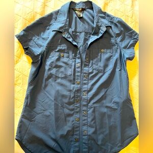 Women’s Blue Button-Up Shirt